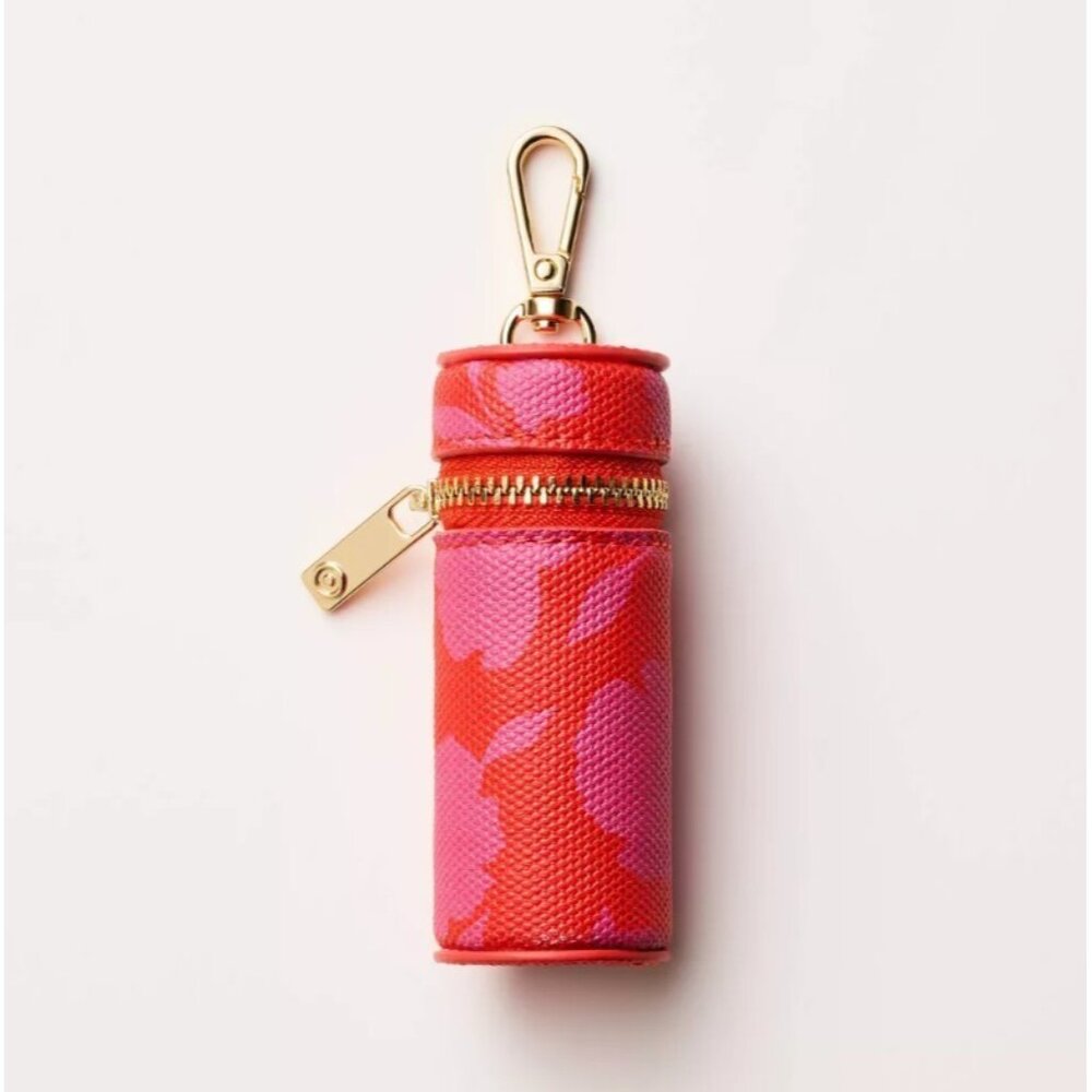 Kate Spade New York x Target Canvas Classic Rose Lipstick Bag Charm, Pink 'n Red